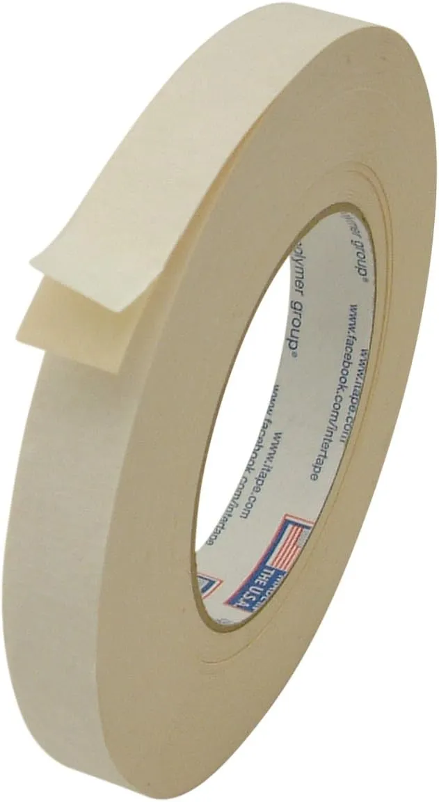 Intertape 591/BEIG136 591 Double Sided Flat back Paper Tape: 1" x 36 yd., Beige
