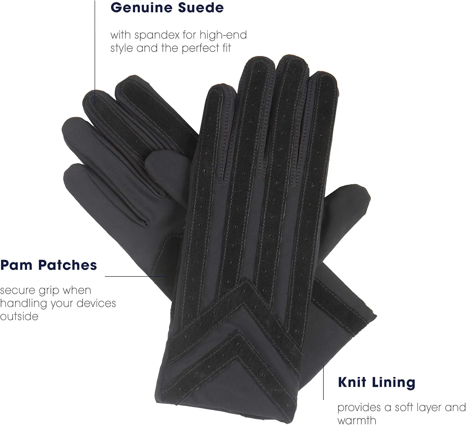 isotoner Signature Men's Gloves, Spandex Stretch with Warm Knit Lining