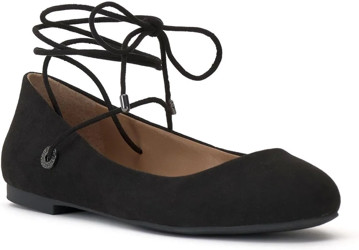 Jessica Simpson Womens Bingley Faux Suede Lace Up Flats