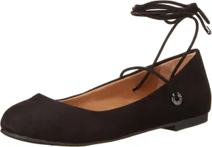 Jessica Simpson Womens Bingley Faux Suede Lace Up Flats
