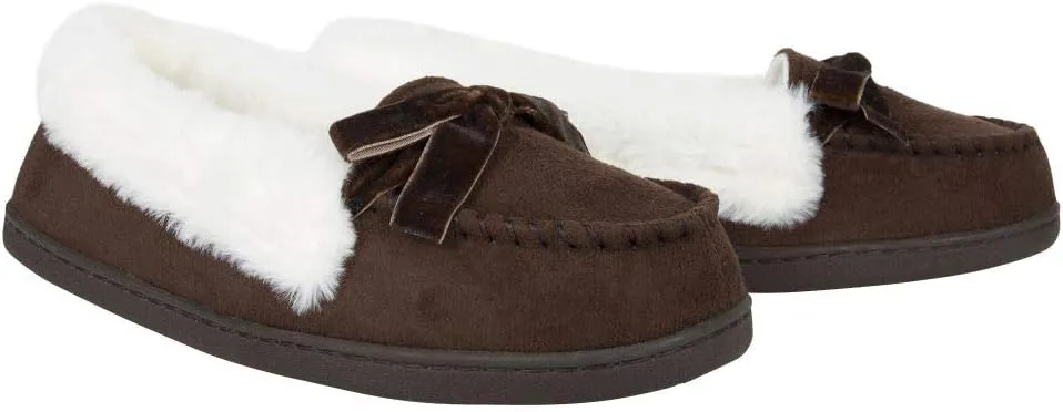 Jessica Simpson Women's Micro Suede Moccasin Indoor Outdoor Slipper Shoe