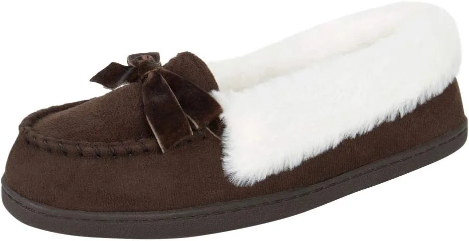 Jessica Simpson Women's Micro Suede Moccasin Indoor Outdoor Slipper Shoe