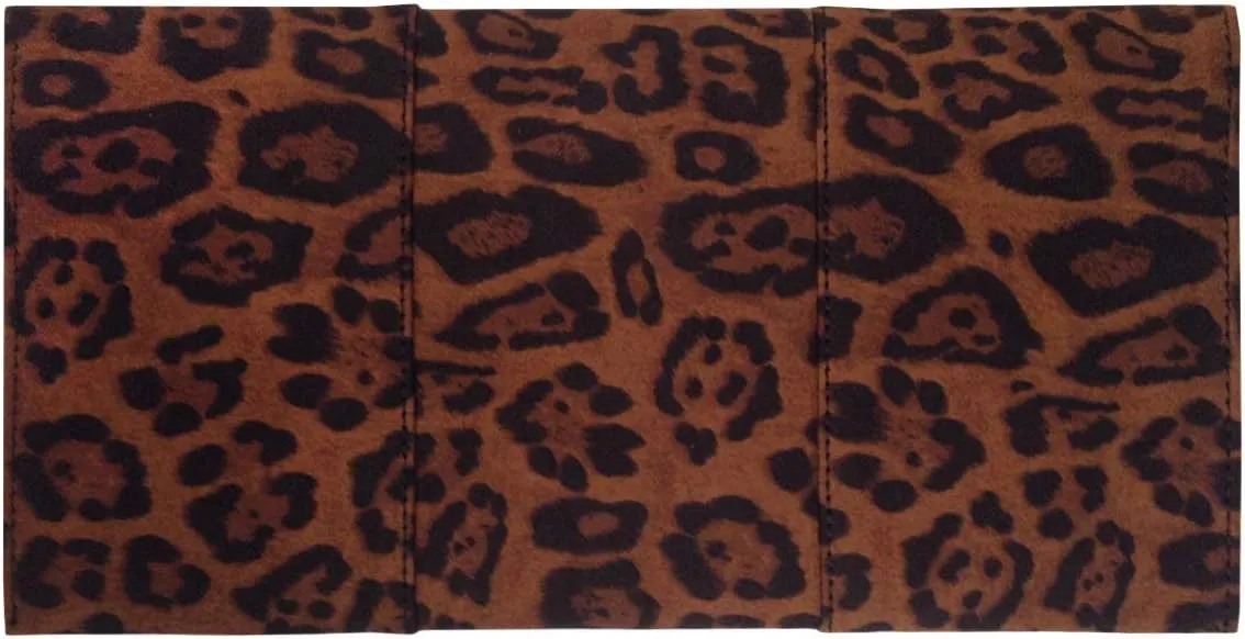 JNB Faux Suede Flat Leopard Envelope Clutch