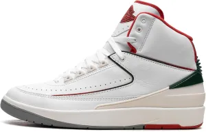 Jordan Mens Air 2 "Italy - White/Fire Red-Fir-Sail-Cement Grey - Size 11.5
