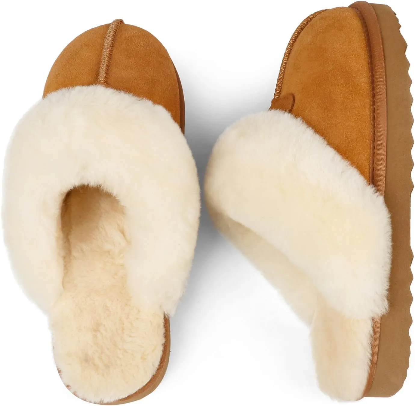 JOY IN LOVE Fuzzy Slippers for Women Memory Foam Flat Outdoor Indoor Faux Fur Cozy Slippers
