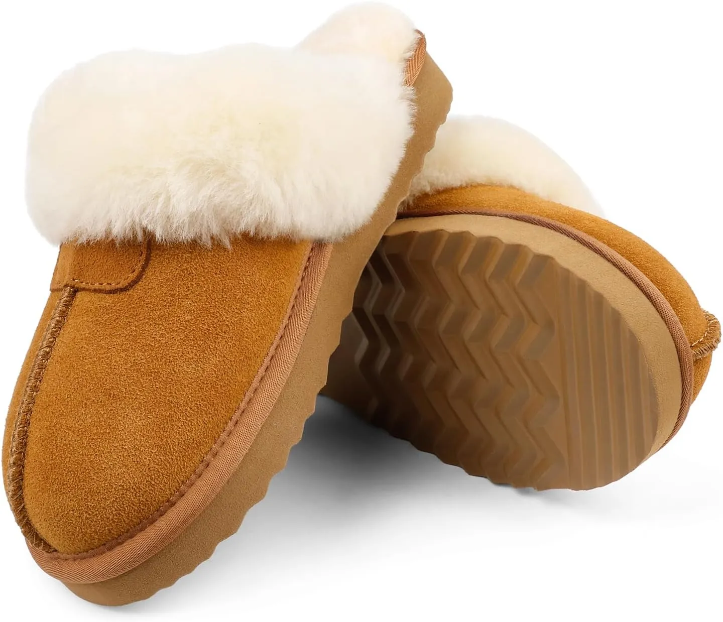 JOY IN LOVE Fuzzy Slippers for Women Memory Foam Flat Outdoor Indoor Faux Fur Cozy Slippers