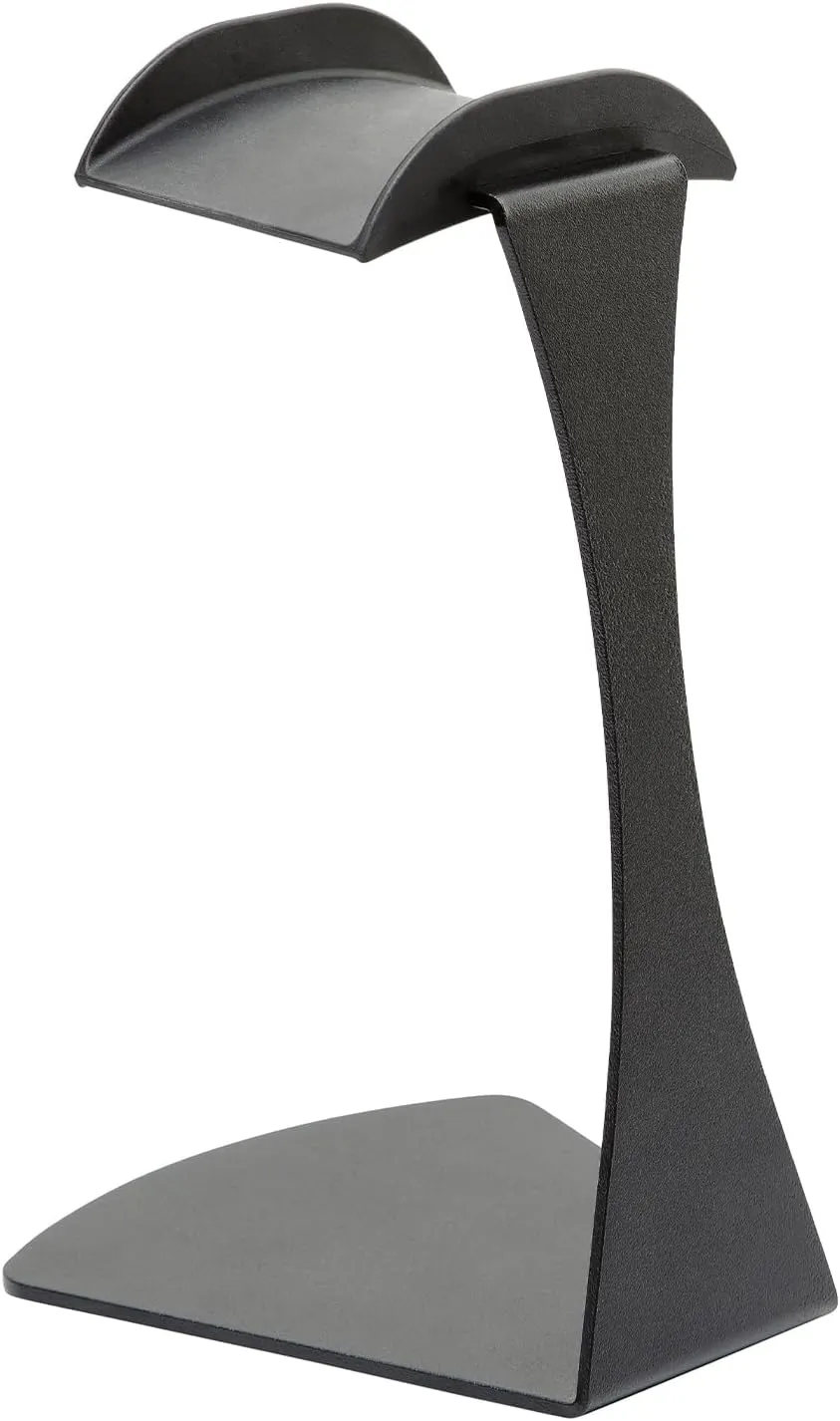 K&M Konig & Meyer 16075.000.56 Headphone Table Free-Standing Holder | Protective Rubber Padded Arm | Slip-Resistant Base | Black Structured Surface | Steel Design | Headset Accessory | German Made