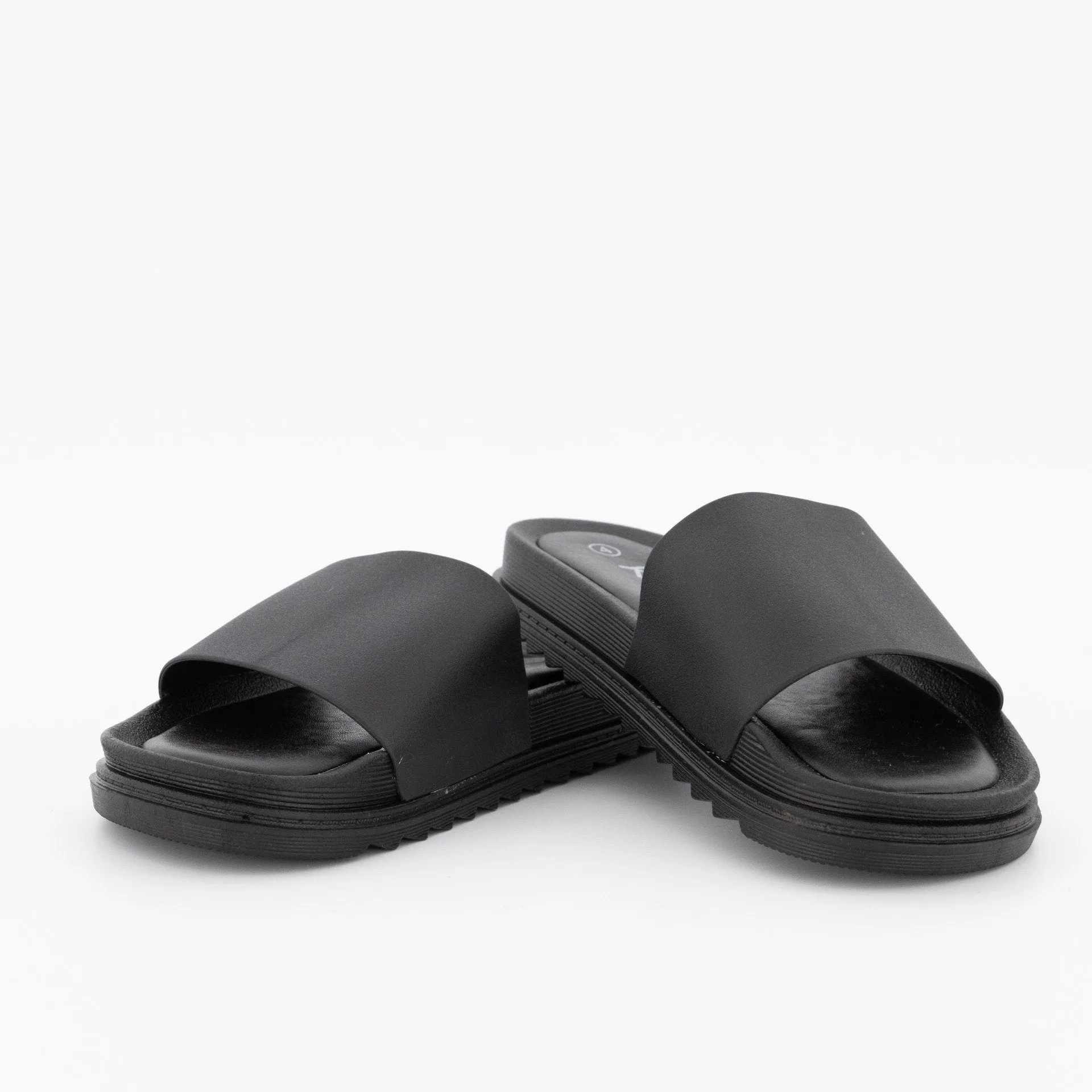 Ladies Moulded Mule Jelly With Padded Insole - Black