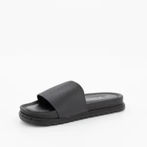 Ladies Moulded Mule Jelly With Padded Insole - Black