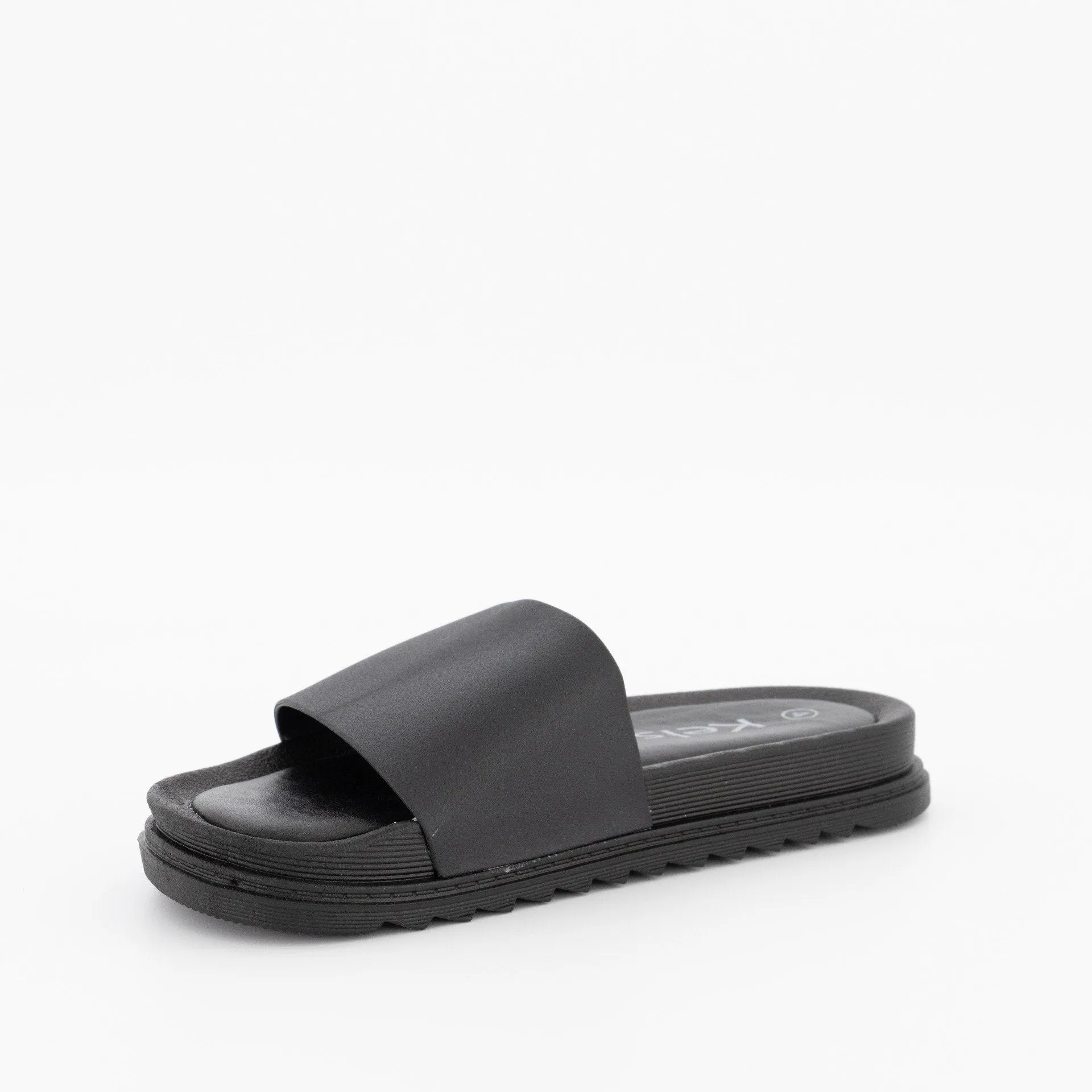 Ladies Moulded Mule Jelly With Padded Insole - Black