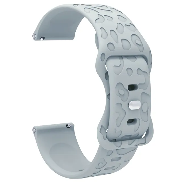 Leopard Print Flat Head Universal Silicone Watch Strap