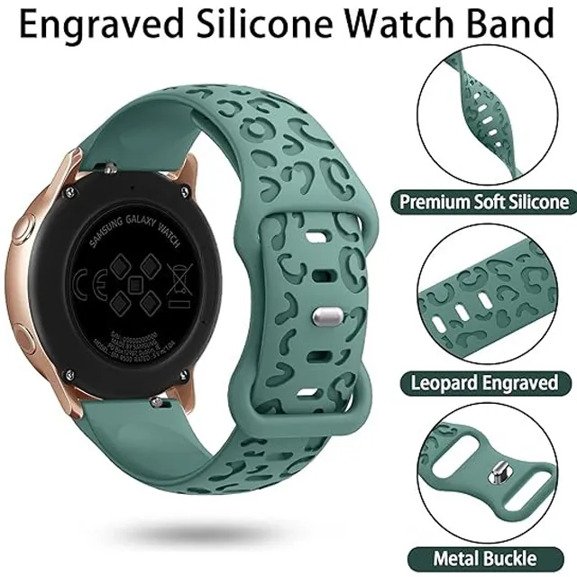 Leopard Print Flat Head Universal Silicone Watch Strap