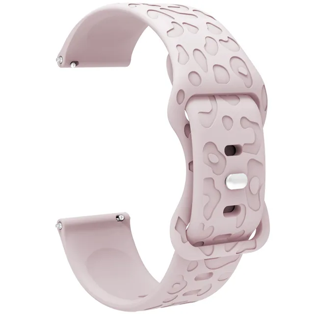 Leopard Print Flat Head Universal Silicone Watch Strap