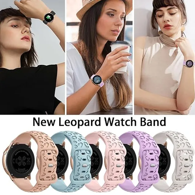 Leopard Print Flat Head Universal Silicone Watch Strap