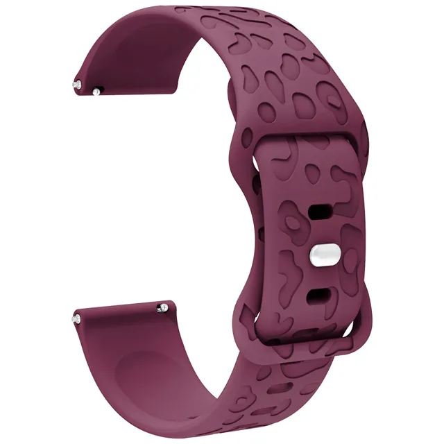 Leopard Print Flat Head Universal Silicone Watch Strap