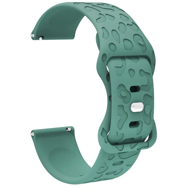 Leopard Print Flat Head Universal Silicone Watch Strap