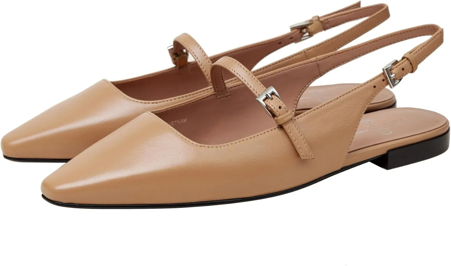 Linea Paolo - Celeste - Womens Leather Or Patent Slingback Flats