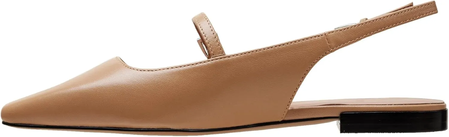 Linea Paolo - Celeste - Womens Leather Or Patent Slingback Flats