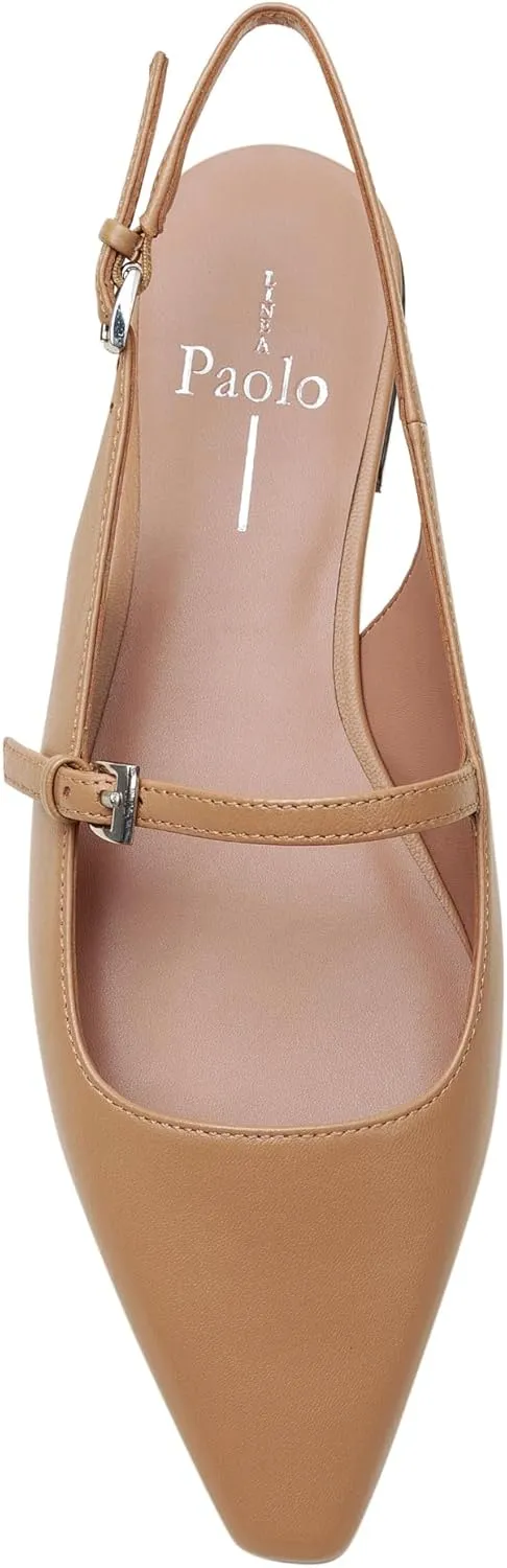 Linea Paolo - Celeste - Womens Leather Or Patent Slingback Flats