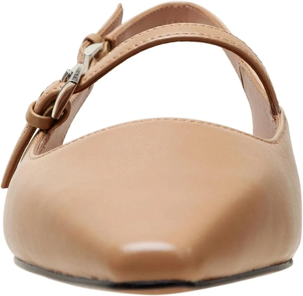 Linea Paolo - Celeste - Womens Leather Or Patent Slingback Flats
