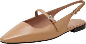 Linea Paolo - Celeste - Womens Leather Or Patent Slingback Flats