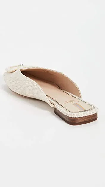 Linen Edelman Mules Lavina Slip Wide selection Buckled Square Natural Expert advice Toe Sam Flat Fashion On