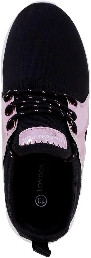 LONDON FOG Unisex Angel Lane Metallic Fashion Sneaker Lace-Up Athletic Running Shoe (Big Kid - Little Kid Toddler)