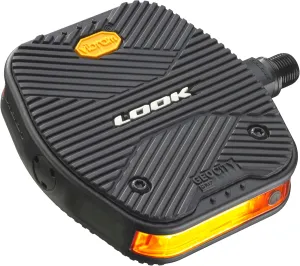 LOOK Cycle - Geo City Vision Grip - MTB Bike Pedals - Flat Pedals - 4 LED Lights - Slip-Proof Safety - Innovative Activ Grip Rubber - Premium Urban Bike Pedal