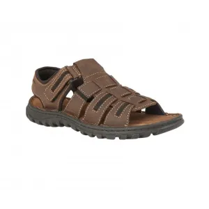 Lotus Dylan Men's Open Toe Leather Sandal Brown