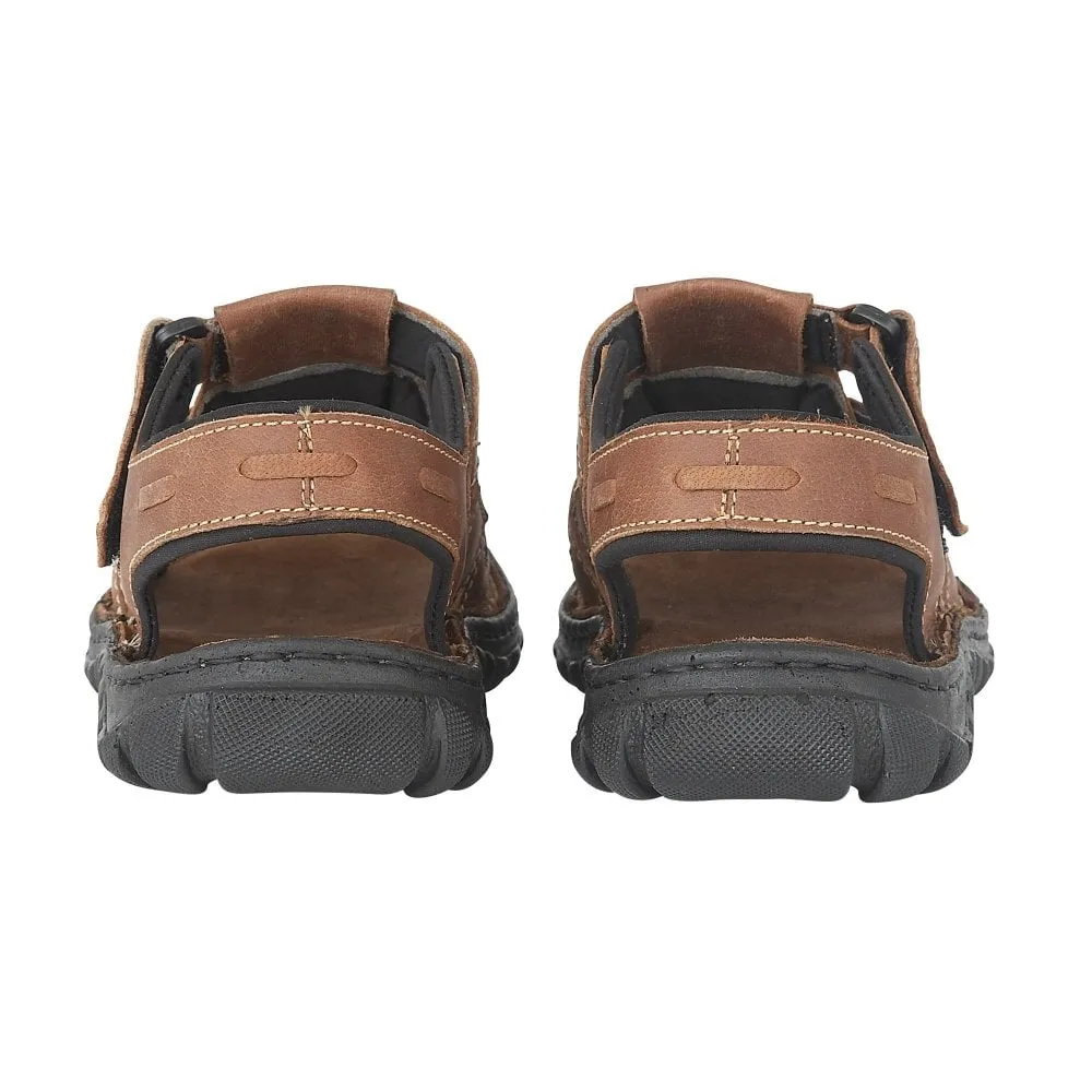 Lotus Dylan Men's Open Toe Leather Sandal Tan