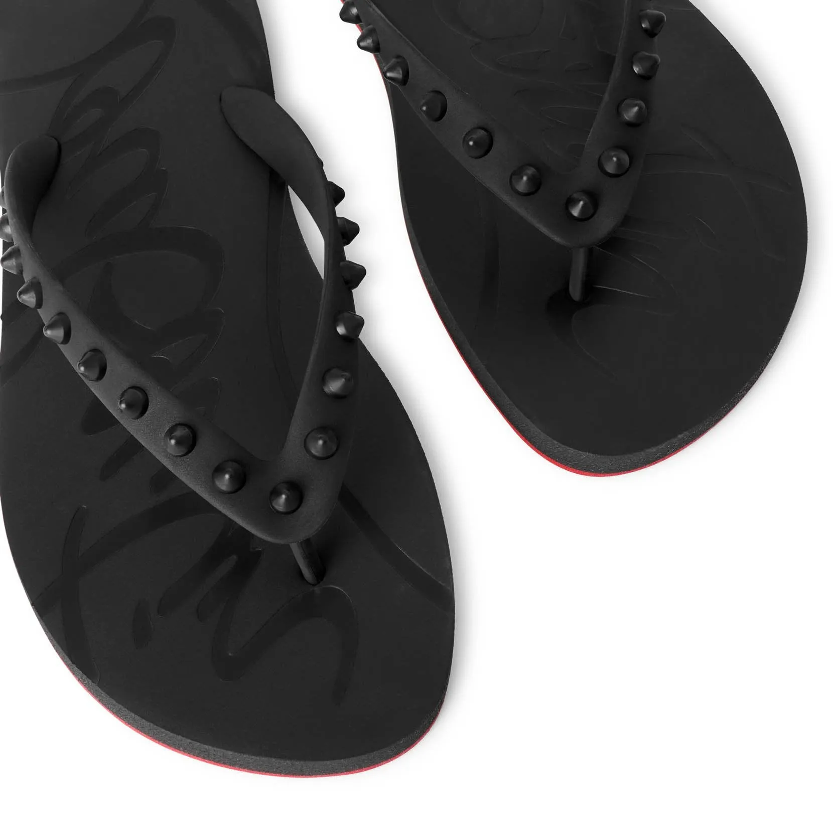 Loubi flip donna flat black sandals