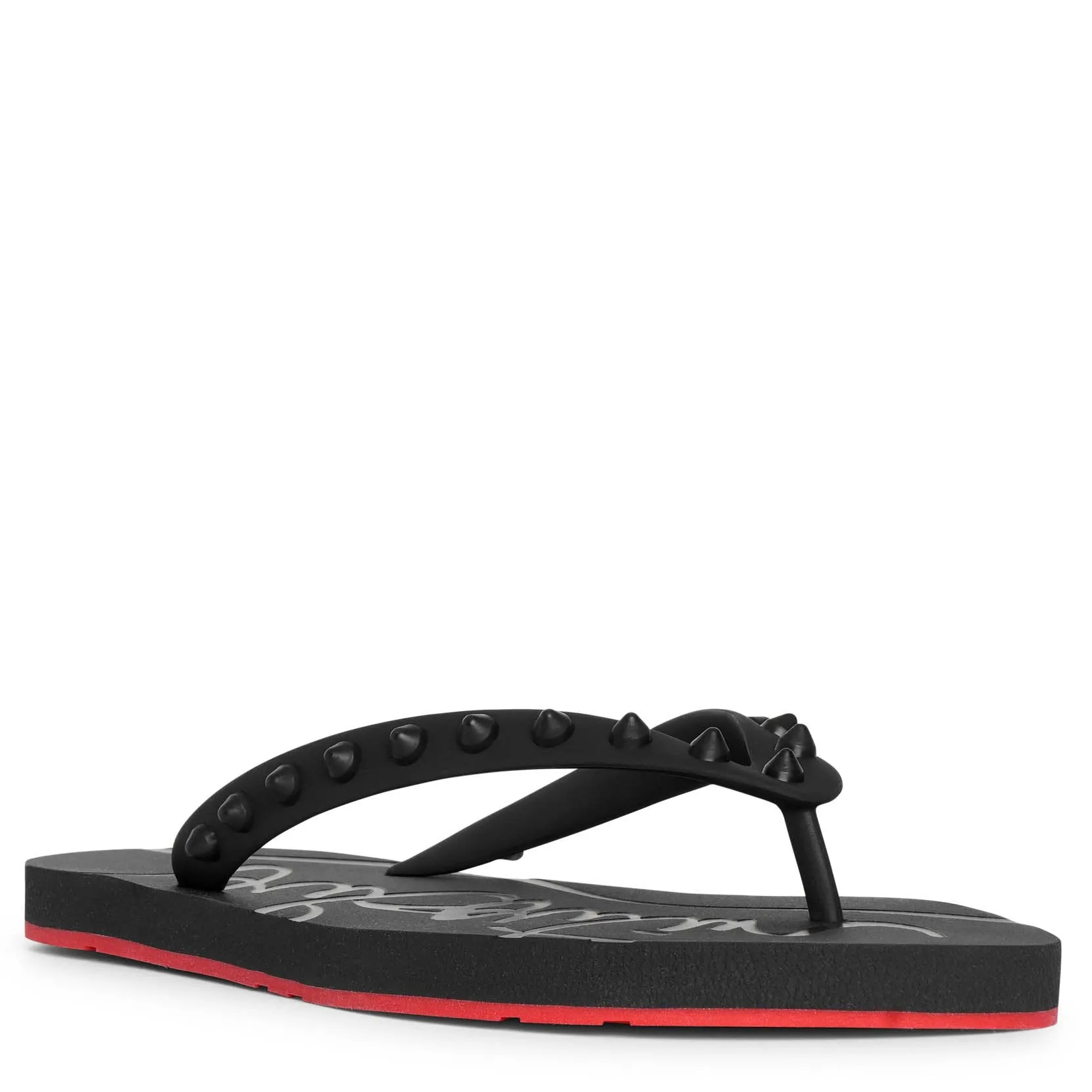 Loubi flip donna flat black sandals