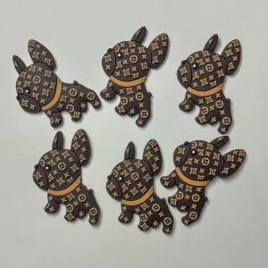Loui Frenchie Flat Back Charms Mixed Colors