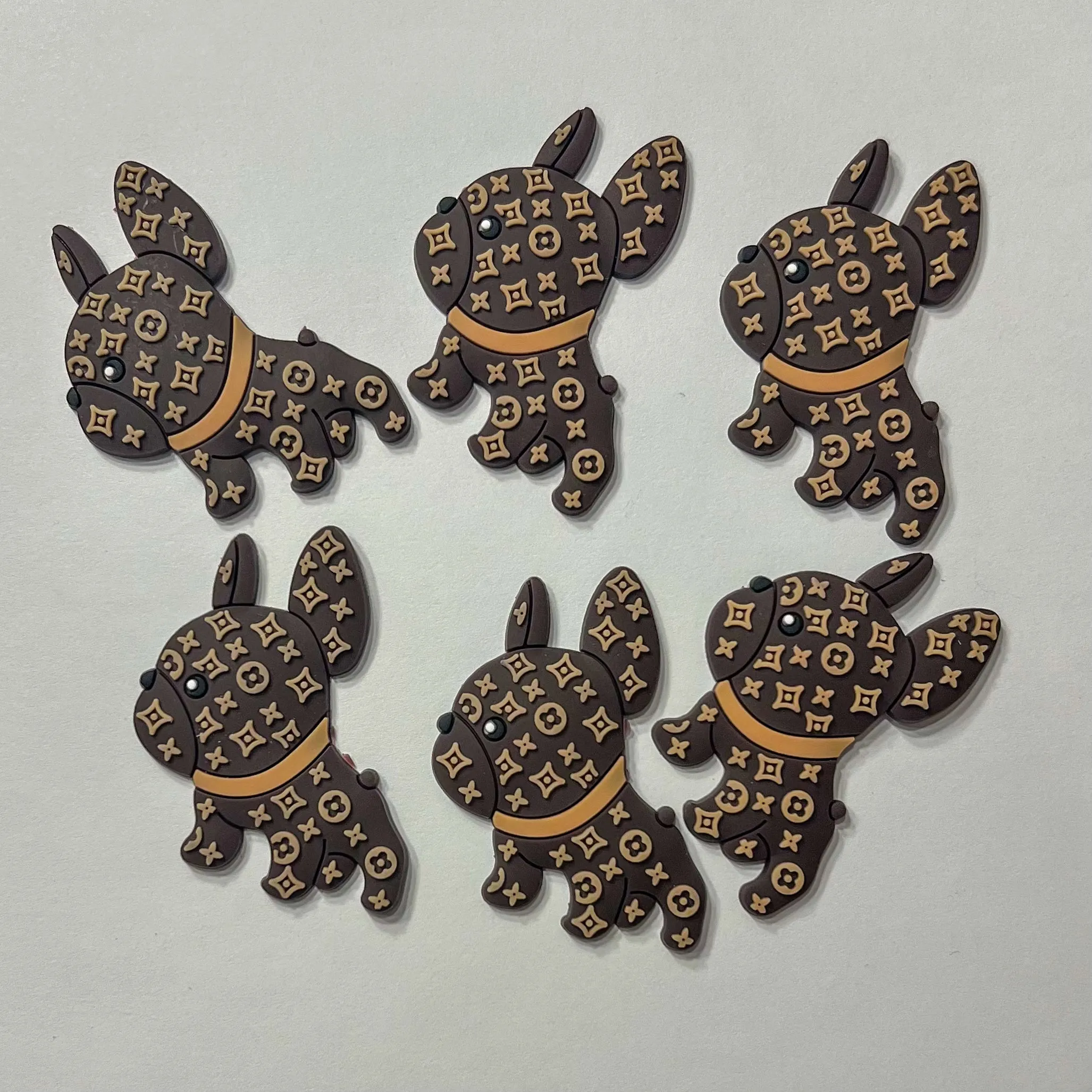 Loui Frenchie Flat Back Charms Mixed Colors