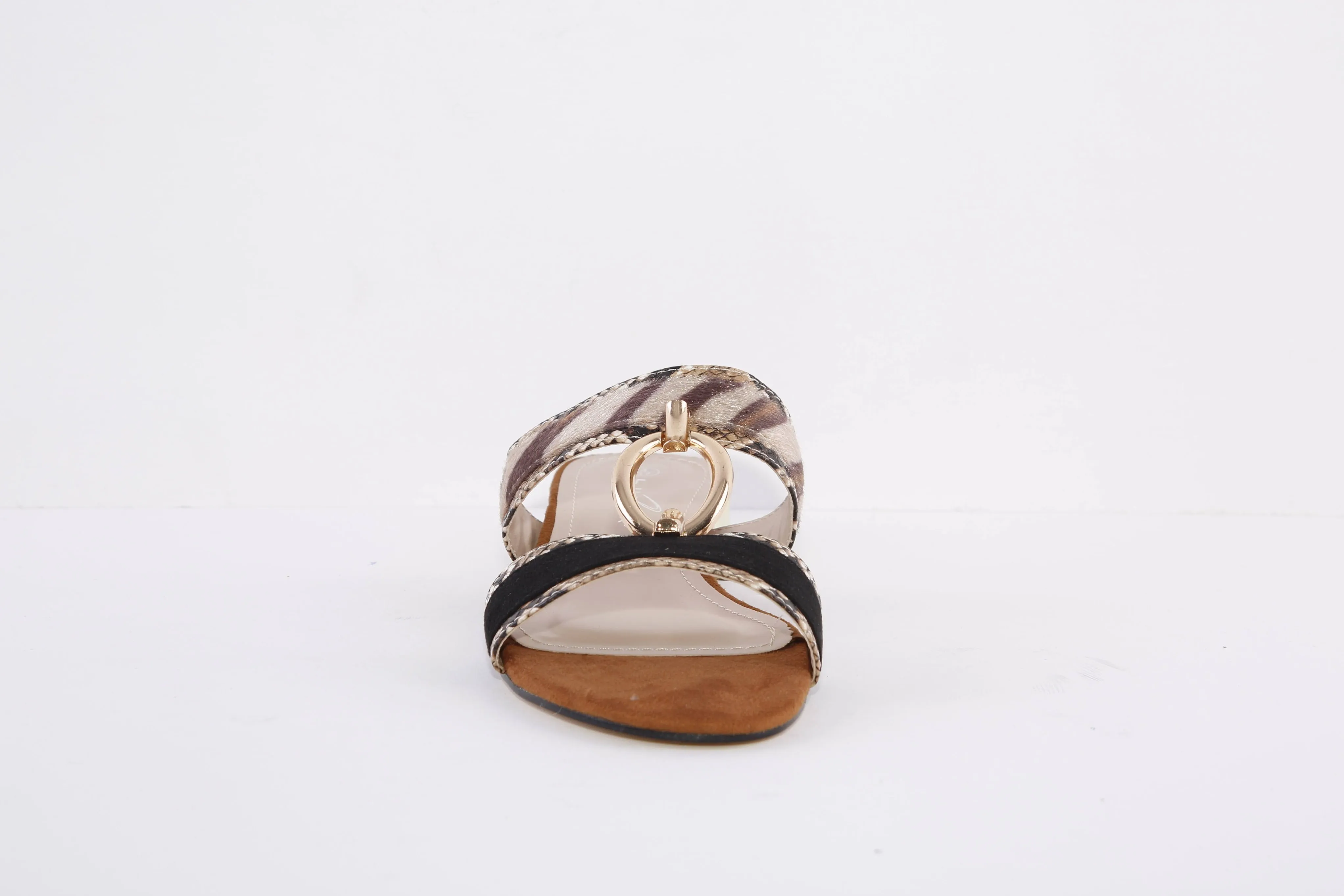 LUNAR - JLH306 FLEUR-LOW HEEL FASHION MULE - BROWN