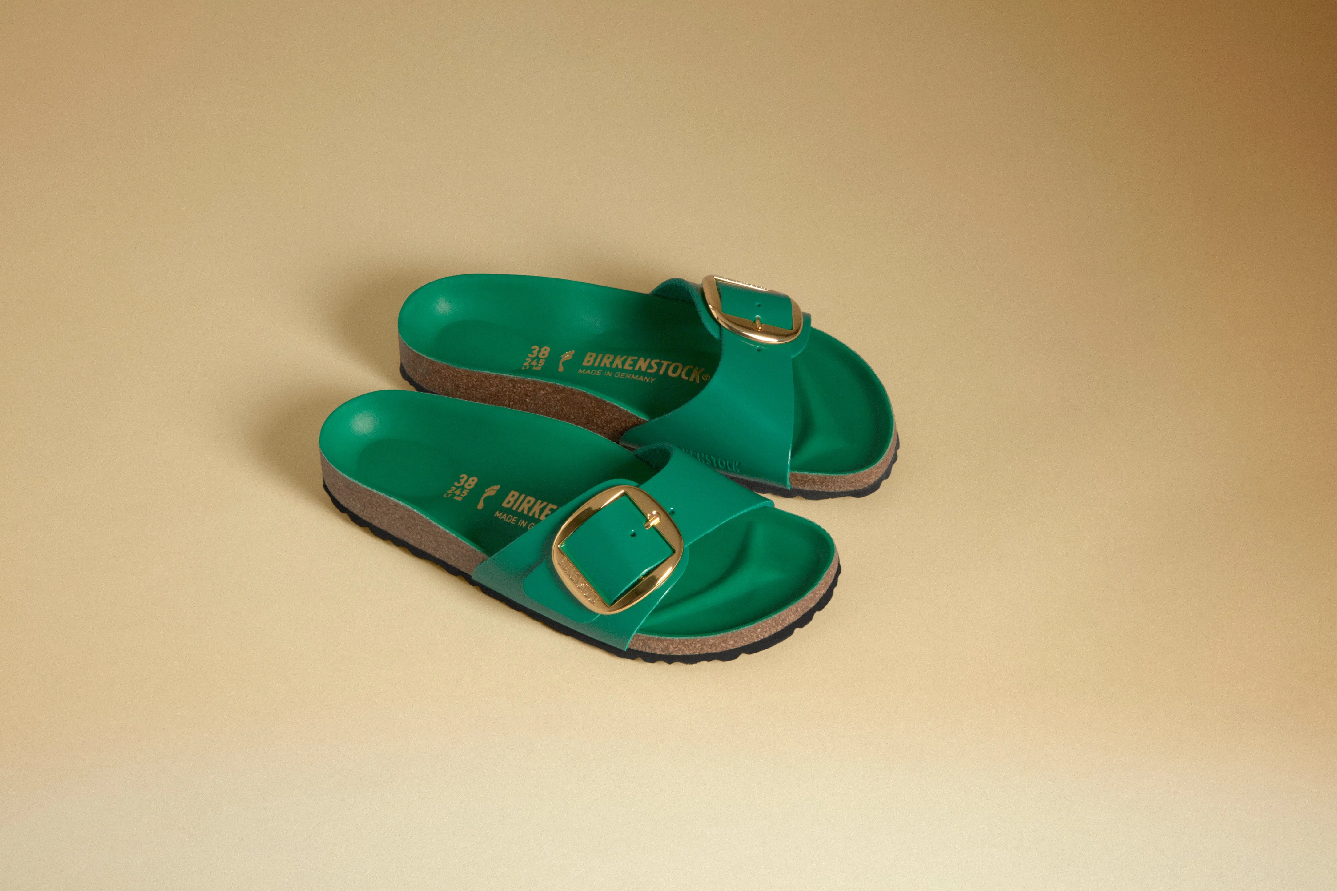 Madrid Big Buckle In Green Patent