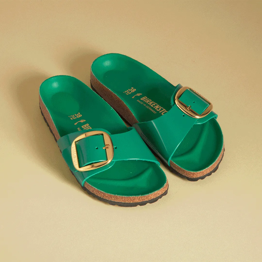 Madrid Big Buckle In Green Patent