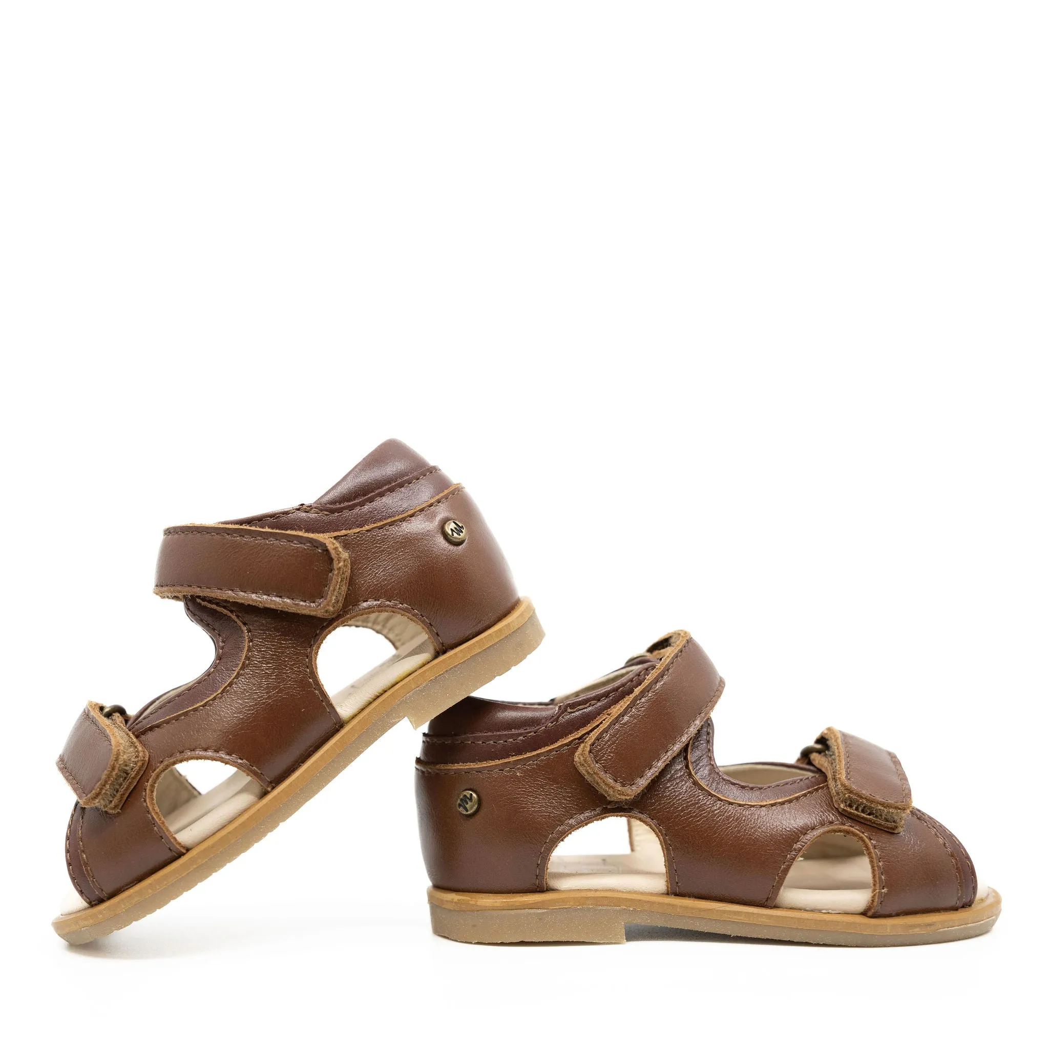 Manuela Hazelnut Velcro Baby Sandal