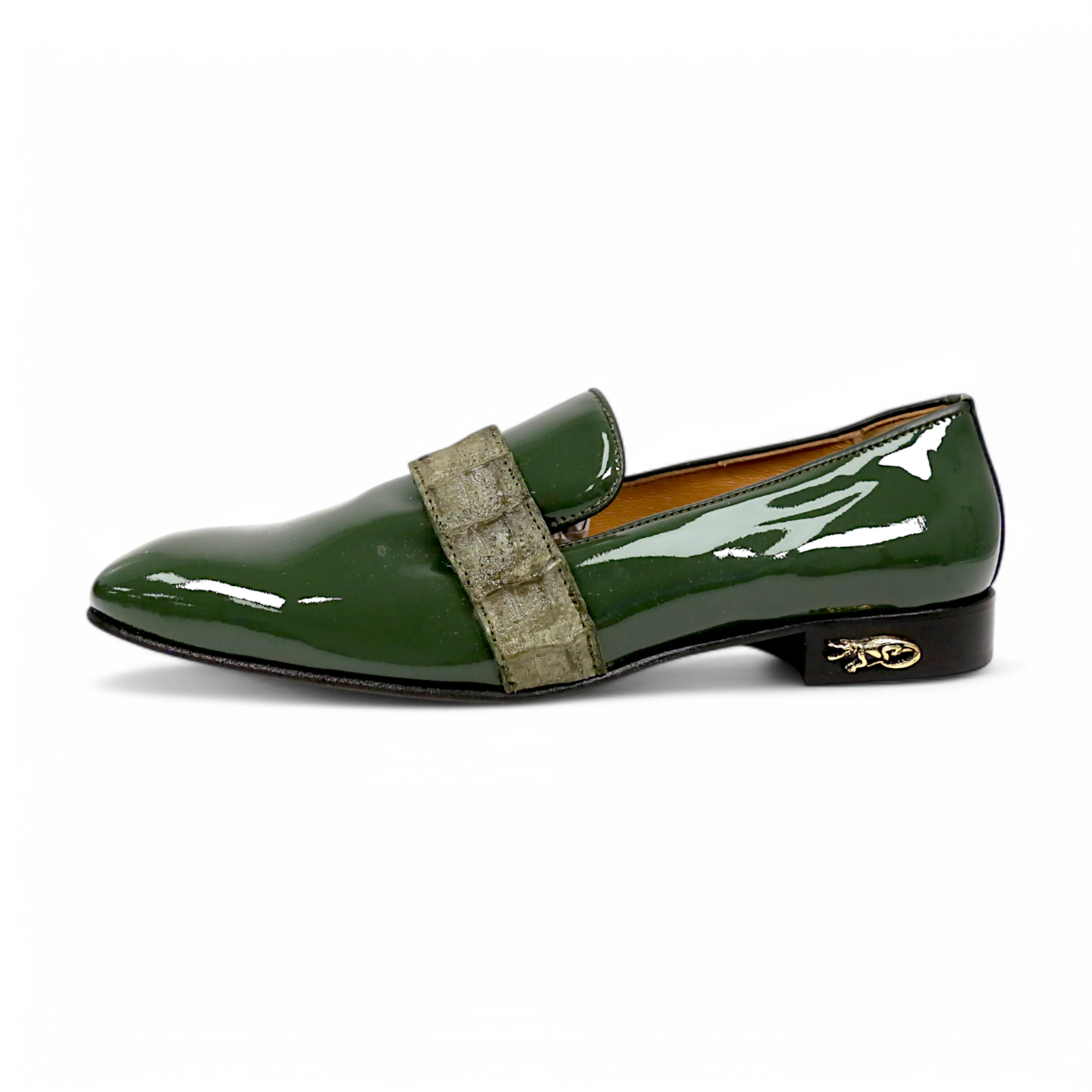 Mauri Elegante 4709/8 Men's Shoes Exotic Hornback / Patent Leather Slip-On Loafer (MA5664)