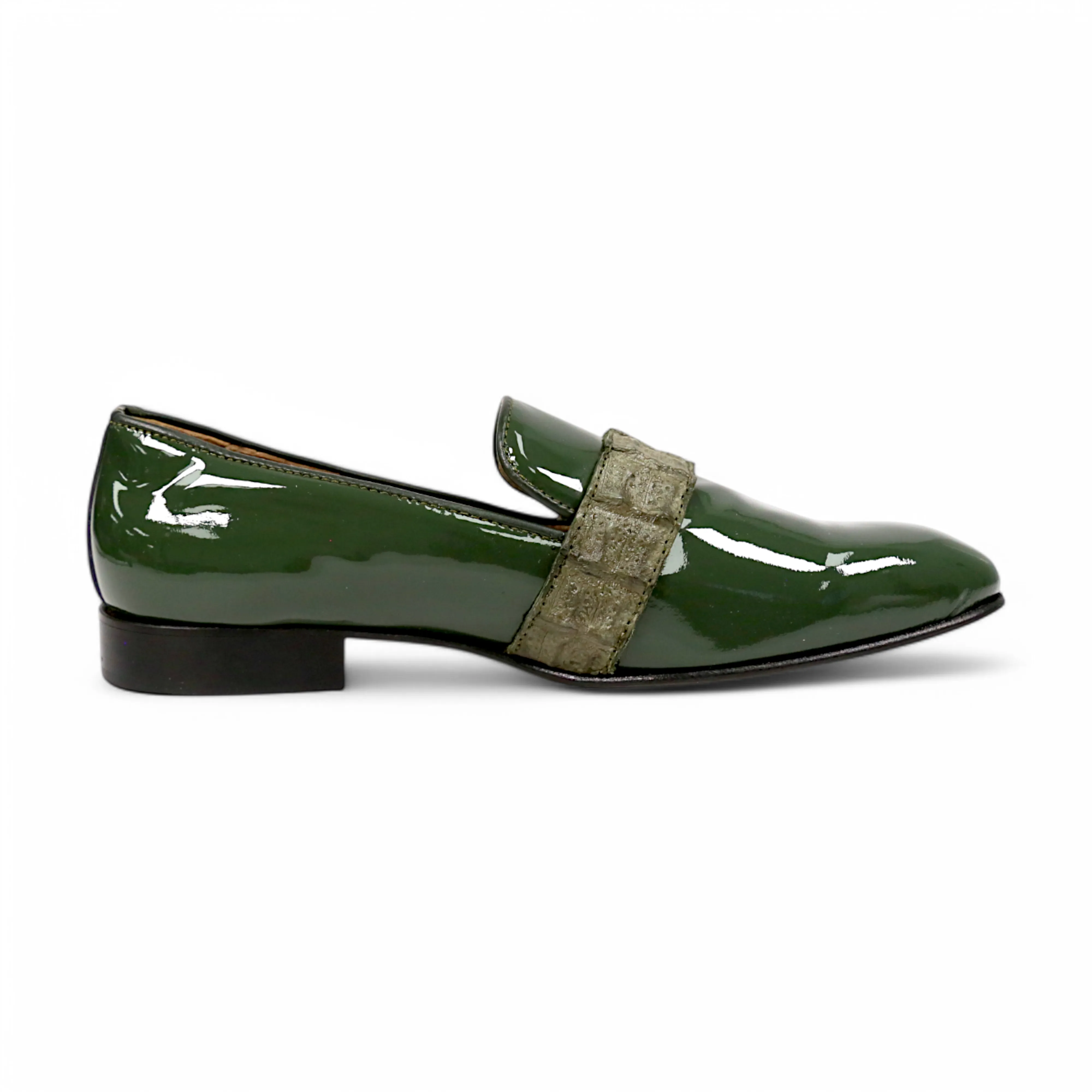 Mauri Elegante 4709/8 Men's Shoes Exotic Hornback / Patent Leather Slip-On Loafer (MA5664)