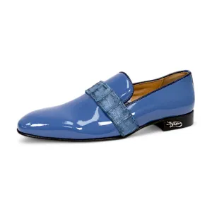 Mauri Elegante 4709/8 Men's Shoes Exotic Hornback / Patent Leather Slip-On Loafer (MA5664)