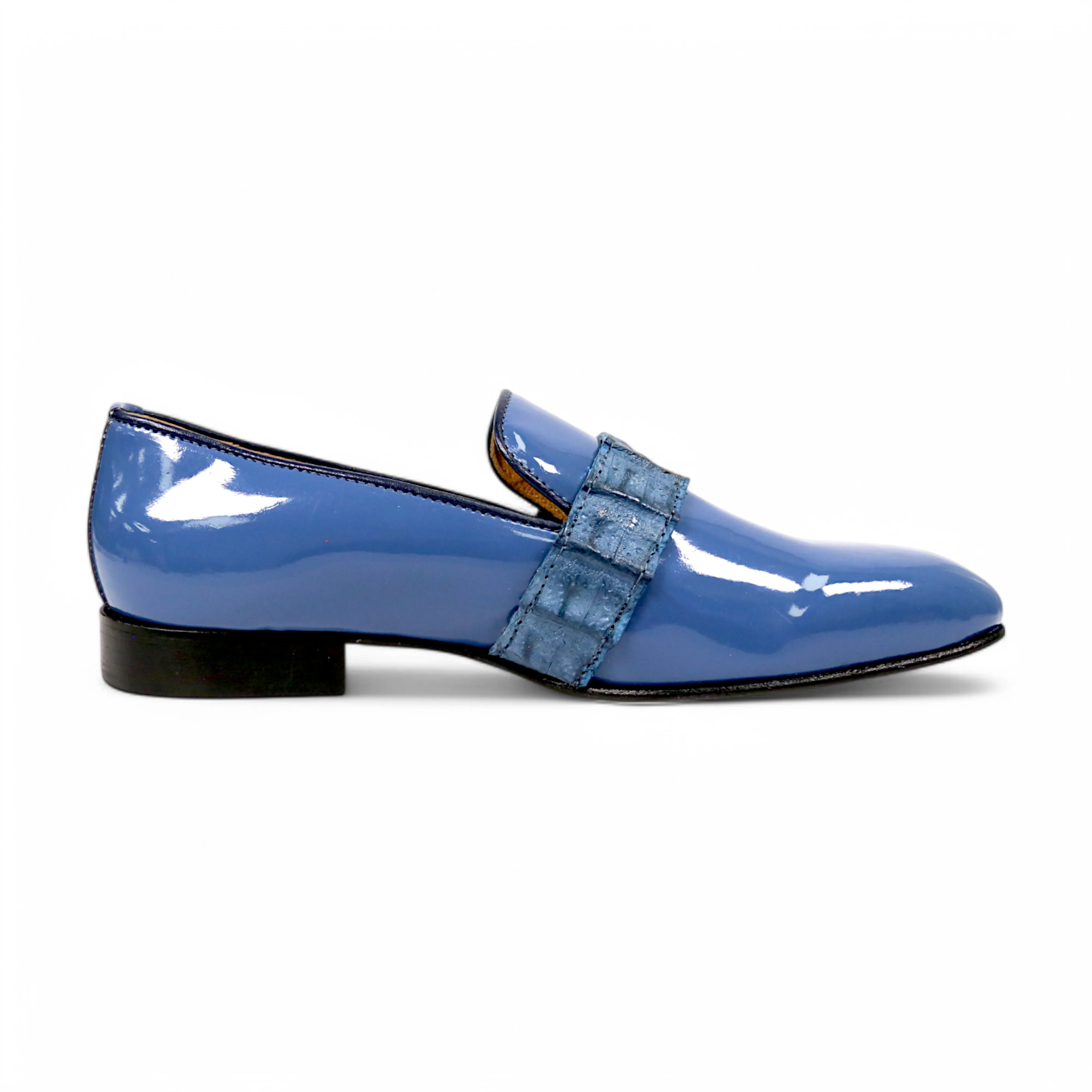 Mauri Elegante 4709/8 Men's Shoes Exotic Hornback / Patent Leather Slip-On Loafer (MA5664)