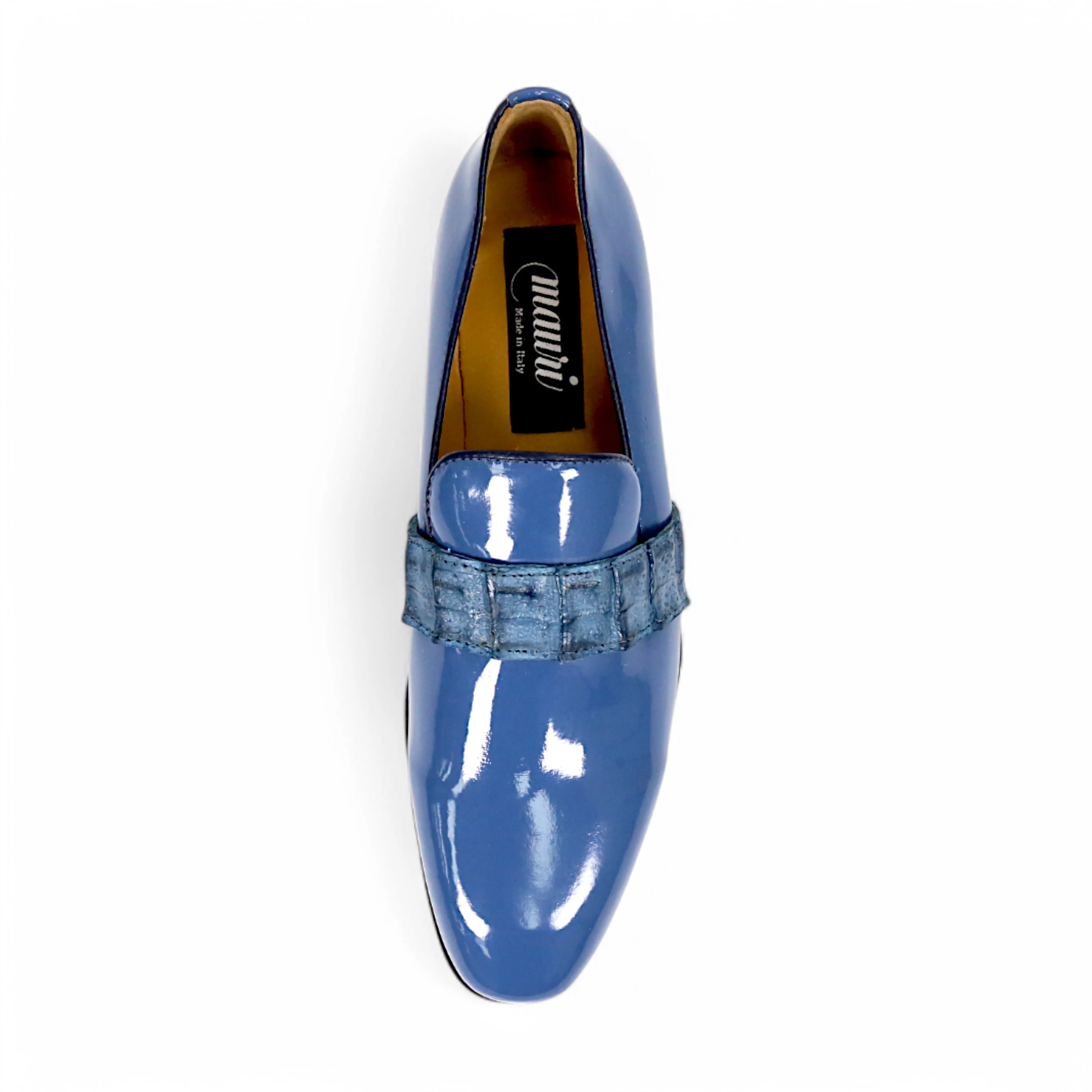 Mauri Elegante 4709/8 Men's Shoes Exotic Hornback / Patent Leather Slip-On Loafer (MA5664)