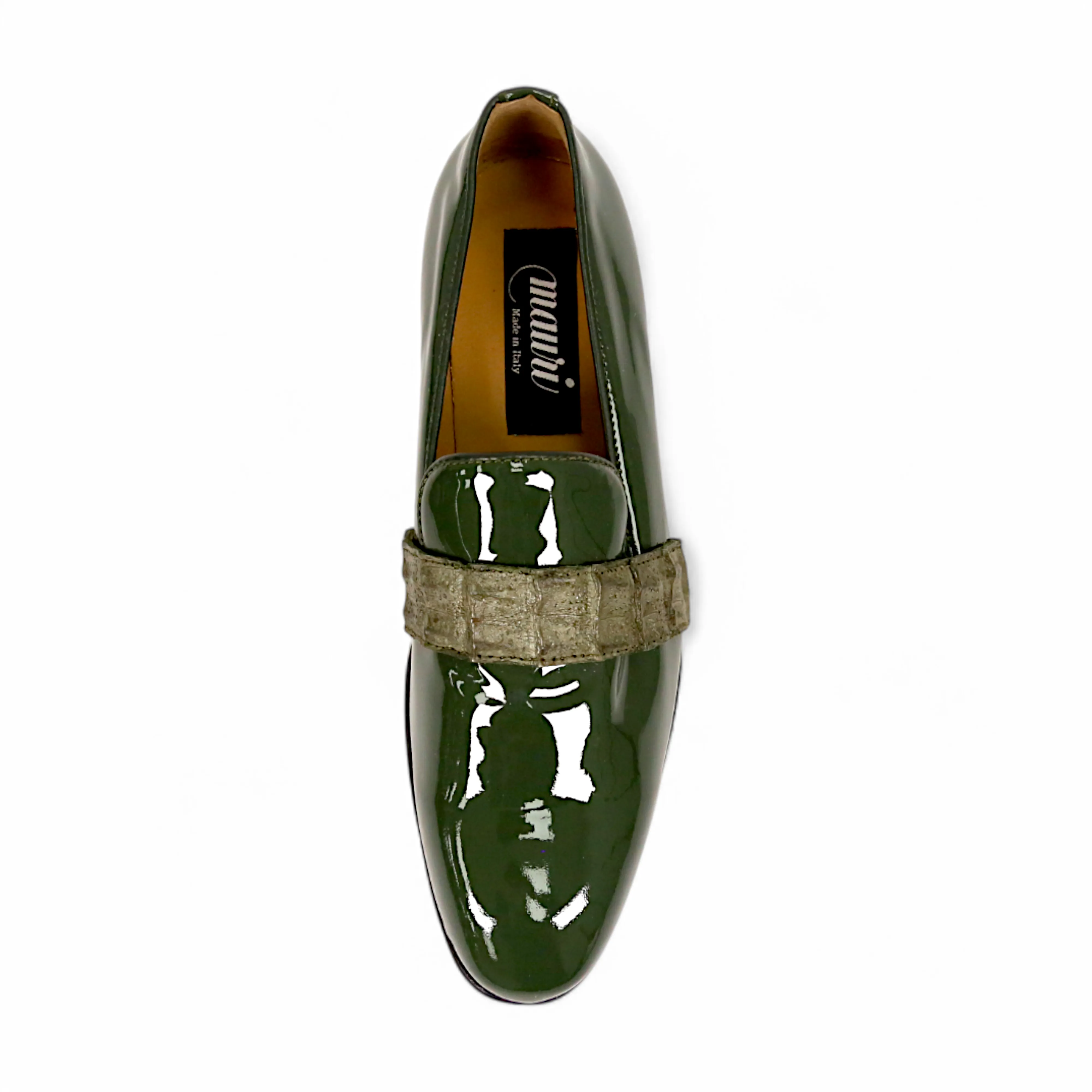 Mauri Elegante 4709/8 Men's Shoes Exotic Hornback / Patent Leather Slip-On Loafer (MA5664)