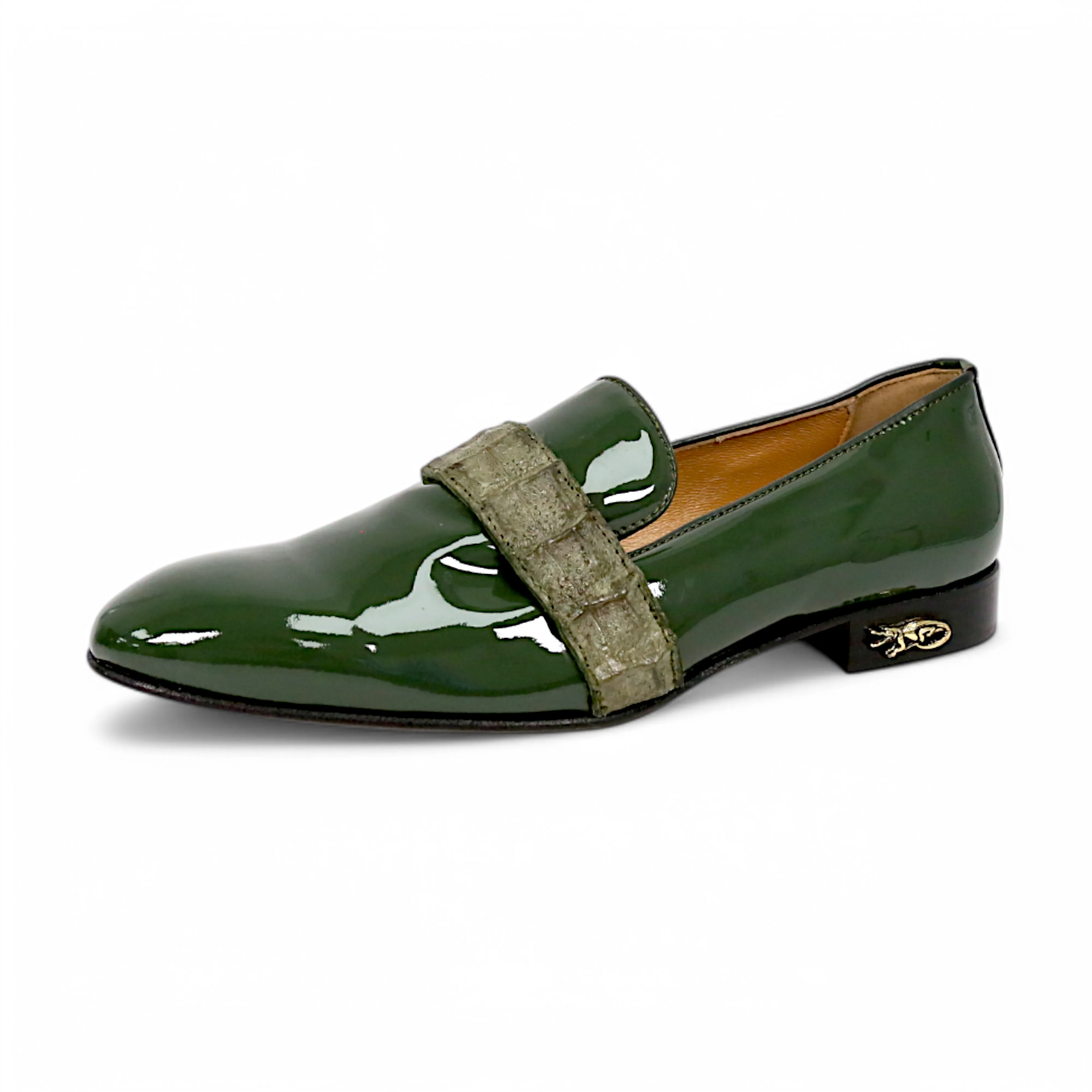 Mauri Elegante 4709/8 Men's Shoes Exotic Hornback / Patent Leather Slip-On Loafer (MA5664)