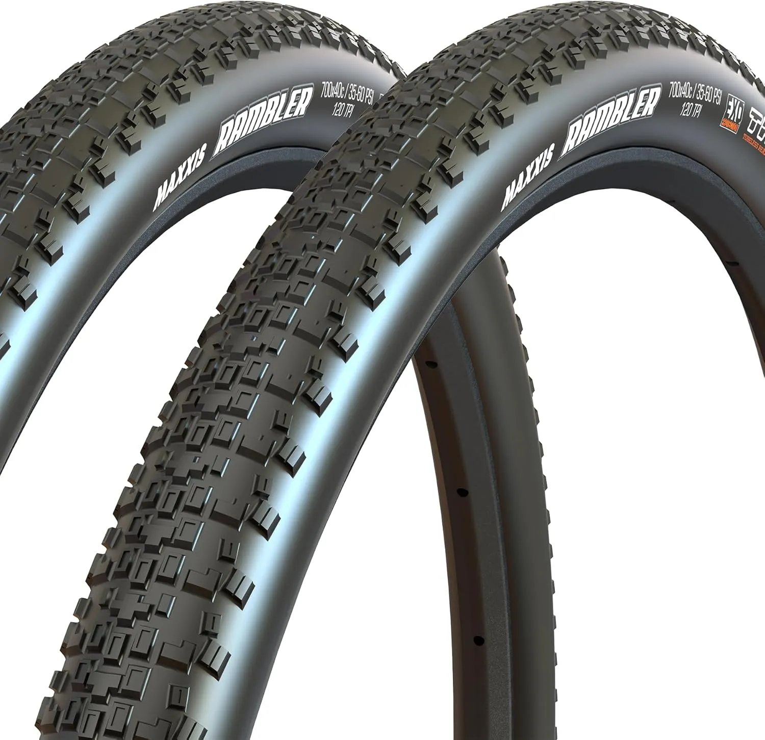 MAXXIS Rambler - 2 Pack - 700c, 650b, 27.5" - EXO, SilkShield - Tubeless Ready Bike Tire | Do-it-All Gravel Tire, Size 700x40C - SilkShield, 2 Pack