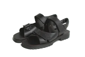 Mckinlay Safari Black Leather Sandal