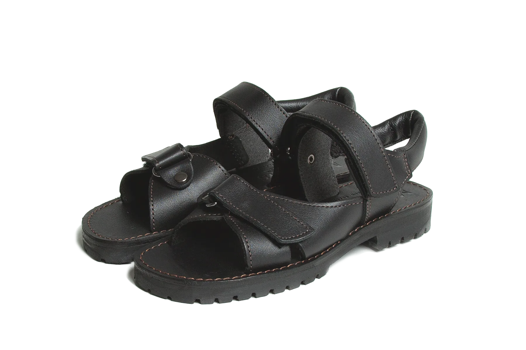 Mckinlay Safari Black Leather Sandal