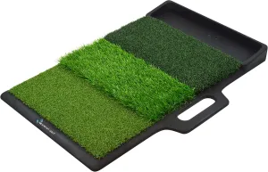 ME AND MY GOLF Tri Turf Golf Hitting Mat with Golf Ball Tray - Includes Instructional Training Videos