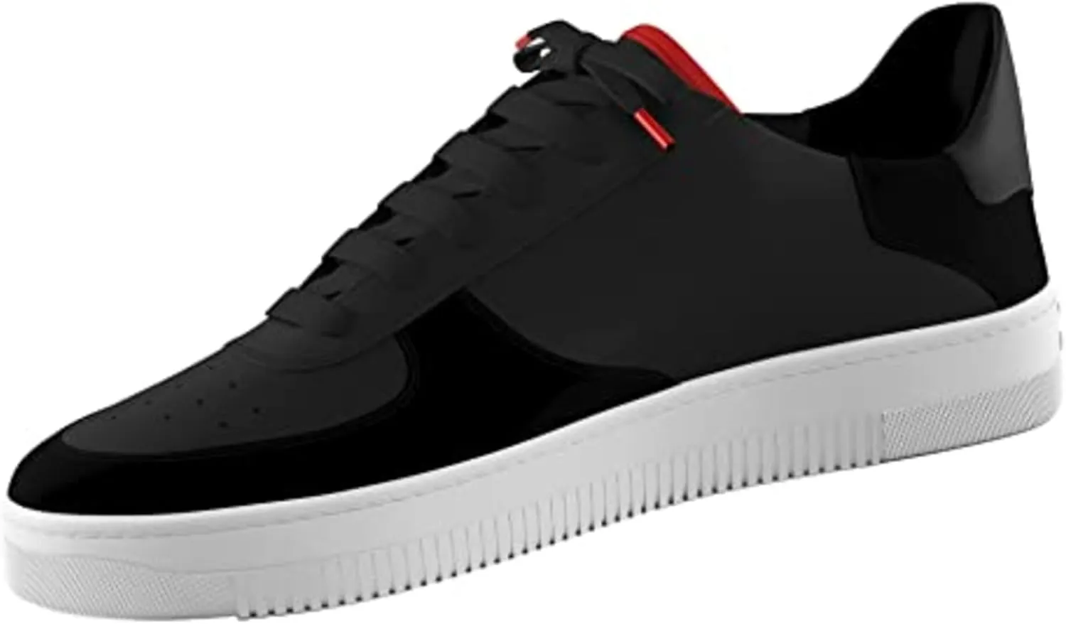 Men's Black Everyday Sneaker - Black Sneakers Shoes for Men - Classic Premium Italian Leather Walking & Casual Fashion Sneakers Shoes with Comfort Lace Up